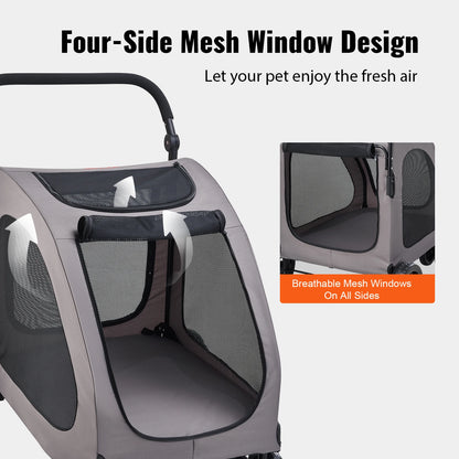 Heavy-Duty Pet Stroller Carrier – Large Dogs & Cats