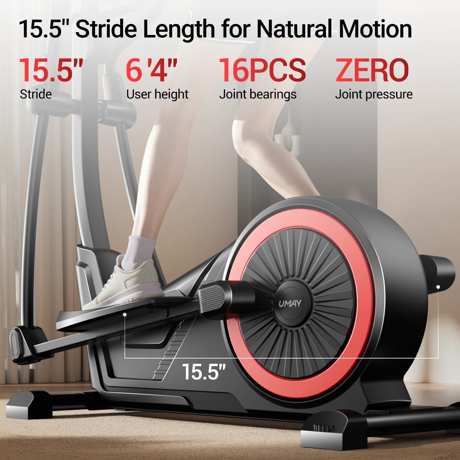 Magnetic Elliptical Exercise Machine – 16-Level Silent Trainer