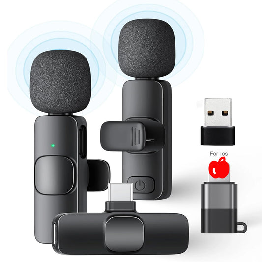 Wireless Lavalier Microphone Kit for iPhone – Dual Noise Reduction - EverGrowMarkeplace