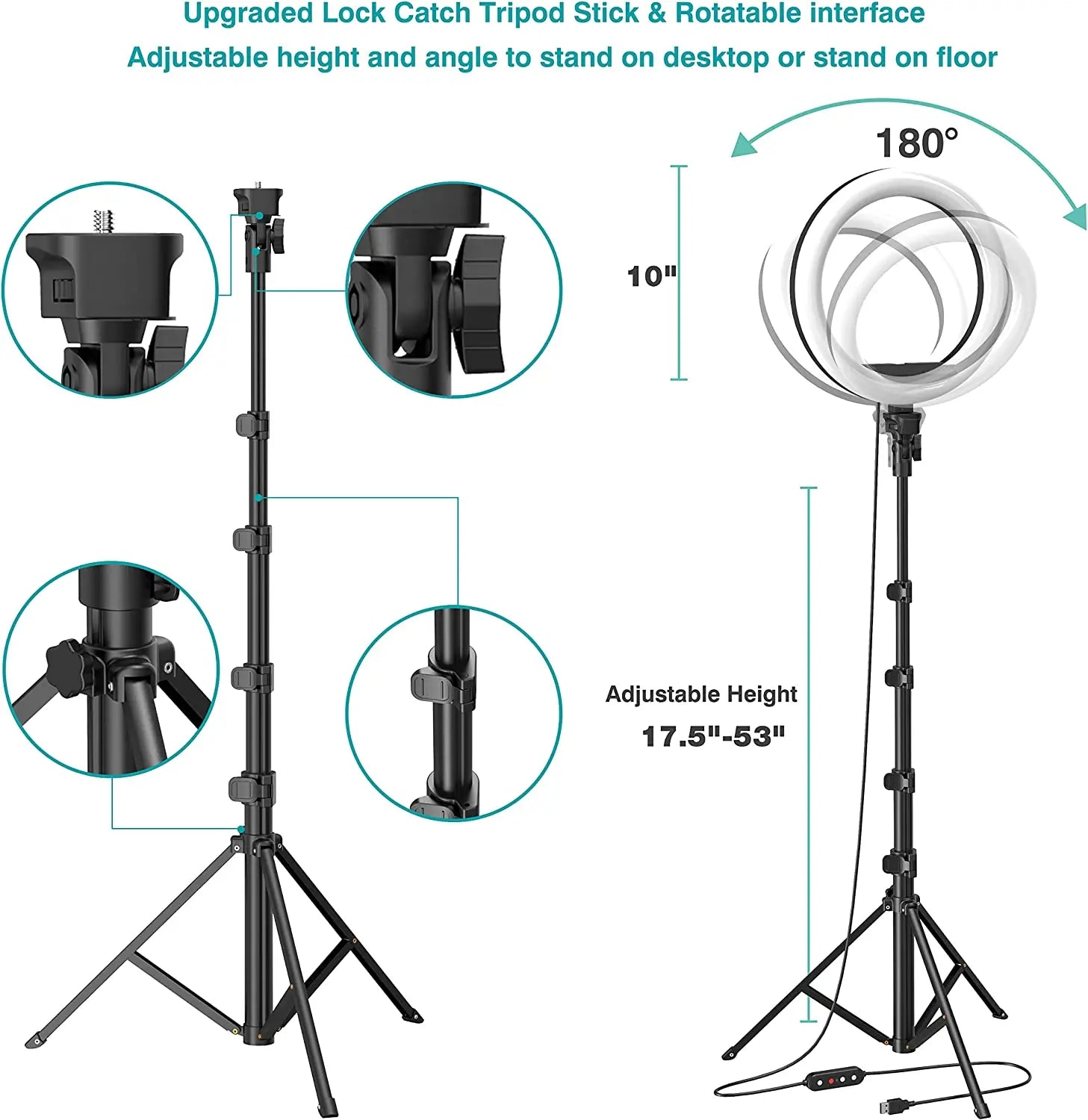 12-Inch Dimmable Selfie Ring Light with Tripod Stand - EverGrowMarkeplace