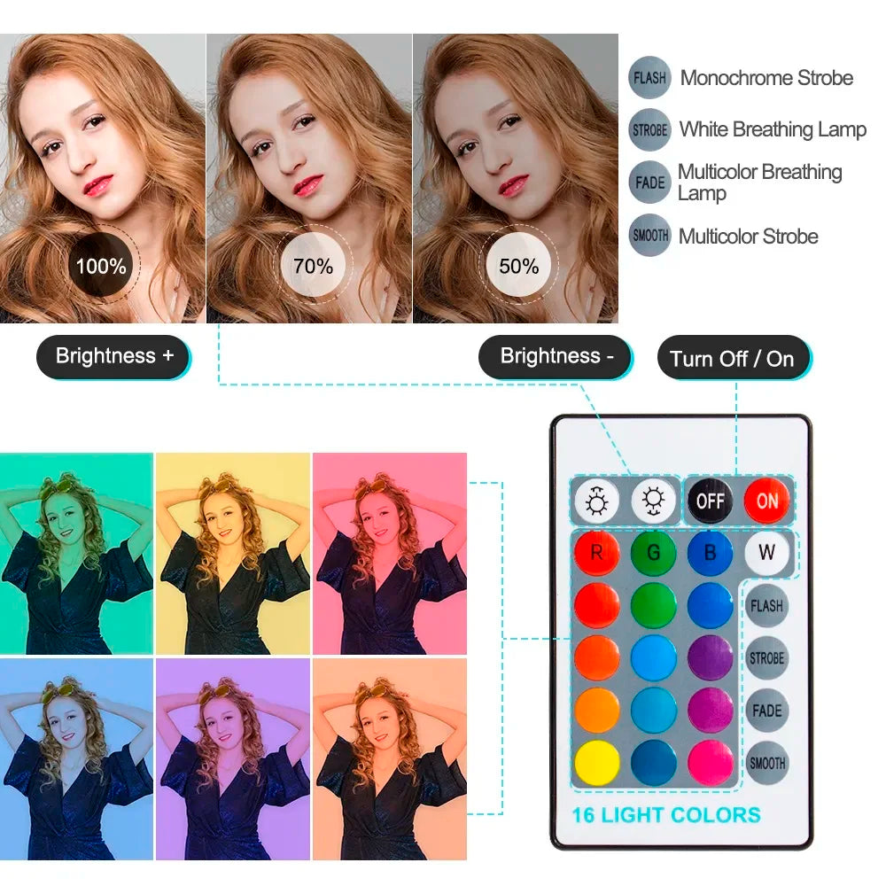 10 Inch RGB Ring Light With Tripod & Phone Holders - EverGrowMarkeplace