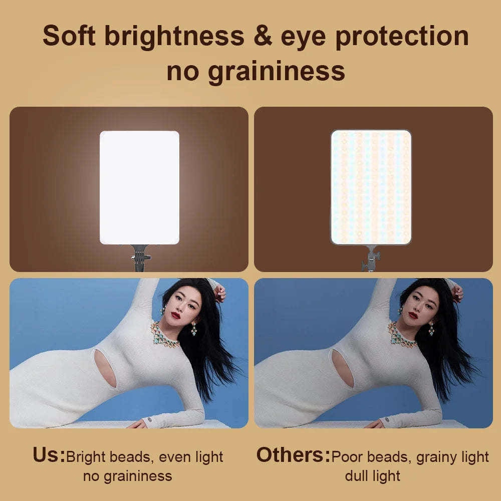 11-Inch LED Video Panel Light – Adjustable Color & Brightness