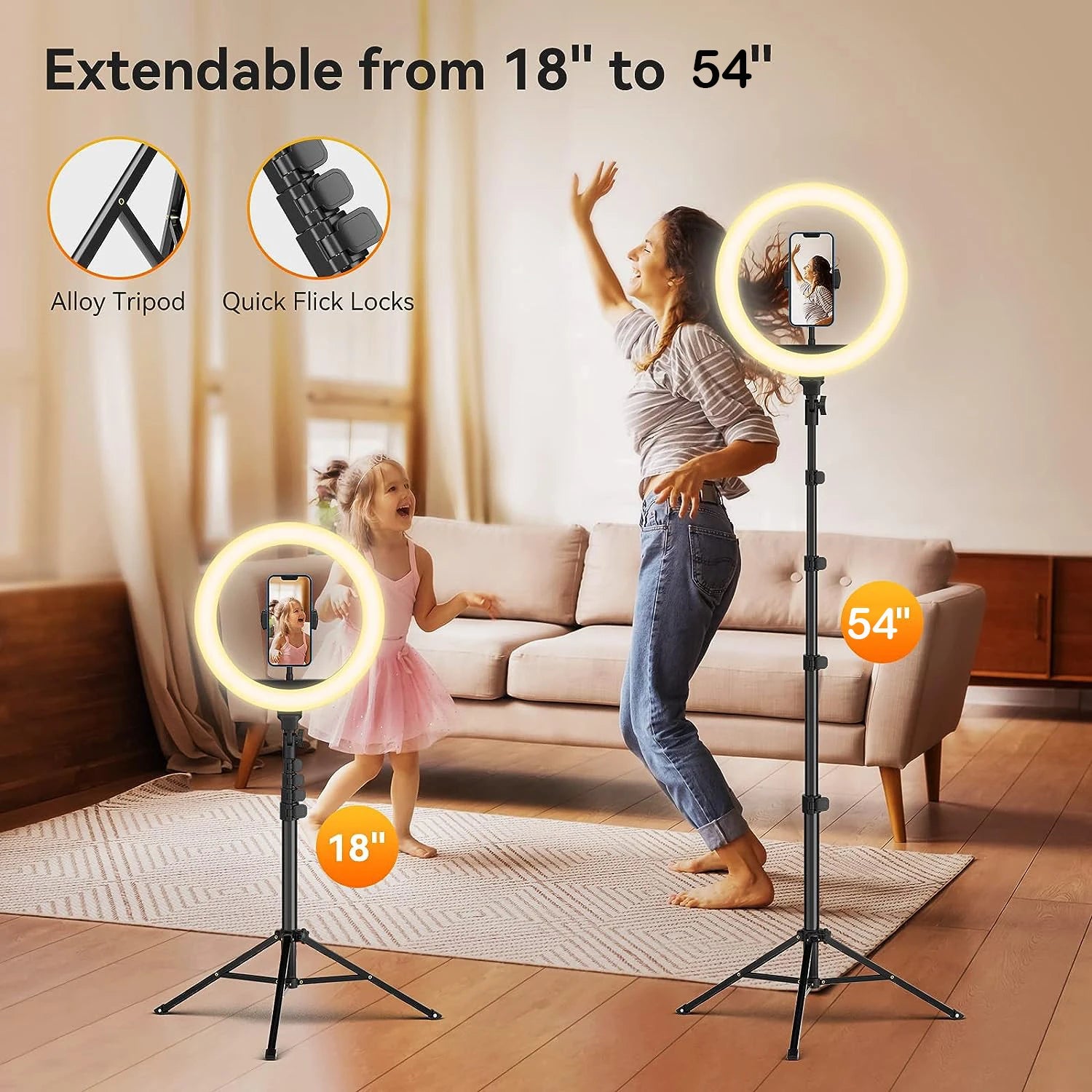 12-Inch Dimmable Selfie Ring Light with Tripod Stand - EverGrowMarkeplace
