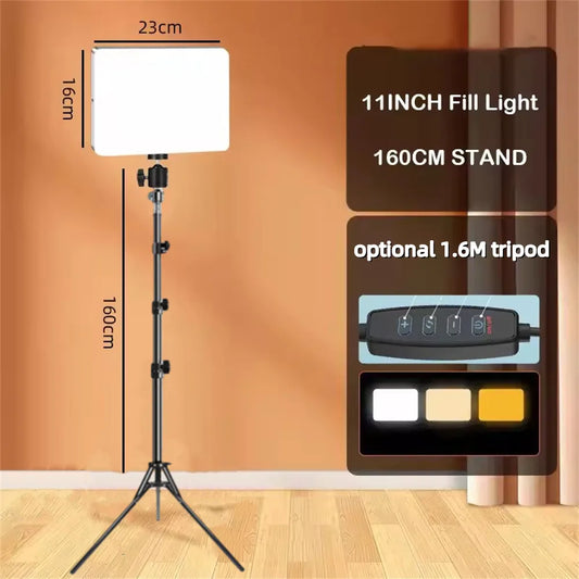 11-Inch LED Video Panel Light – Adjustable Color & Brightness