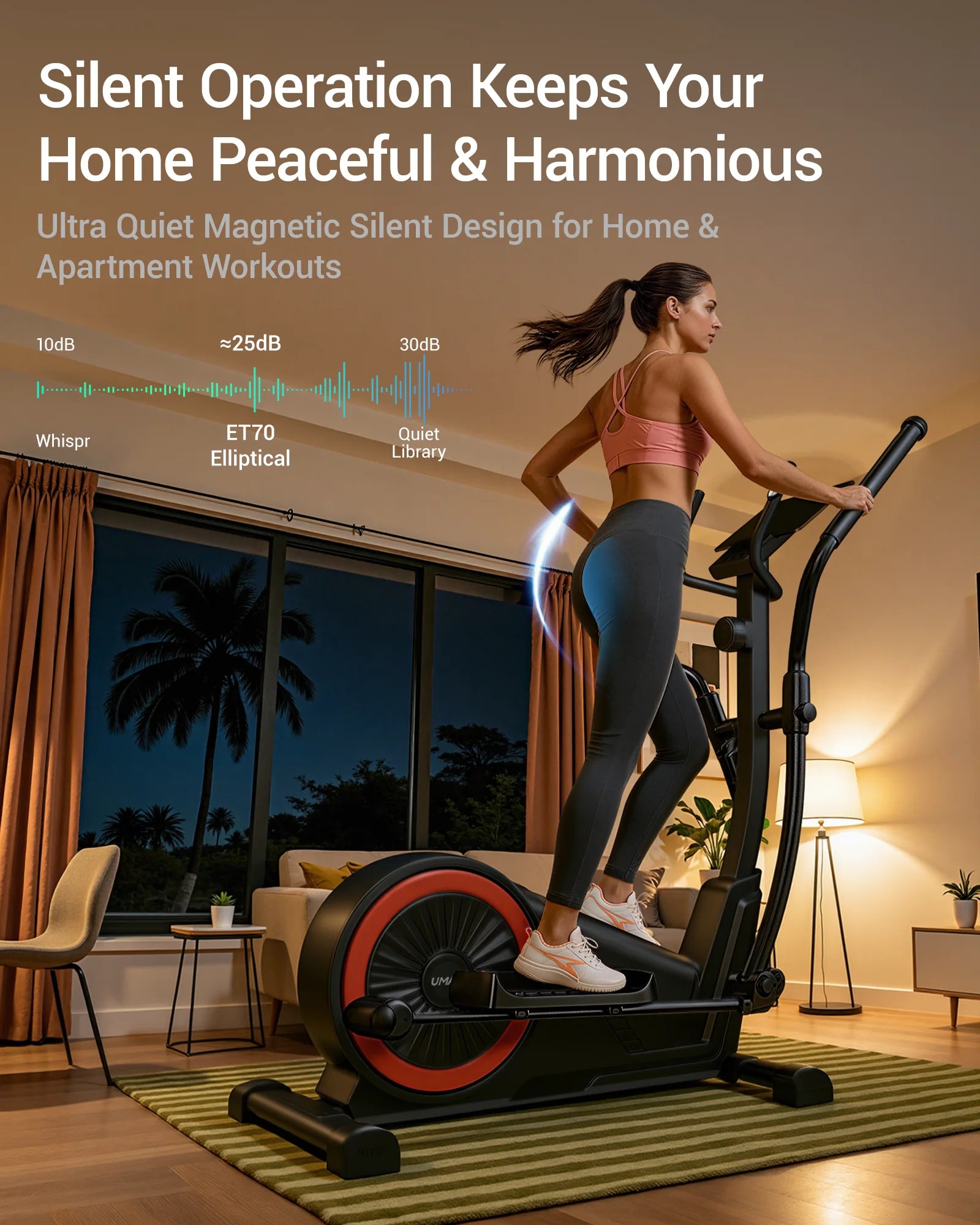 Magnetic Elliptical Exercise Machine – 16-Level Silent Trainer