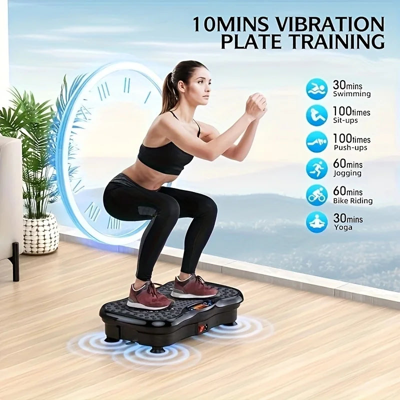 Compact Vibration Platform with Resistance Bands for Home