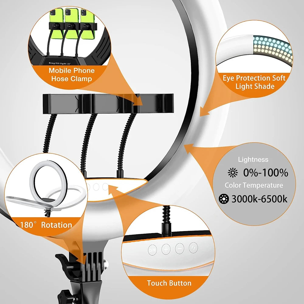 18 Inch Bi-Color Ring Light with Tall Tripod Stand - EverGrowMarkeplace
