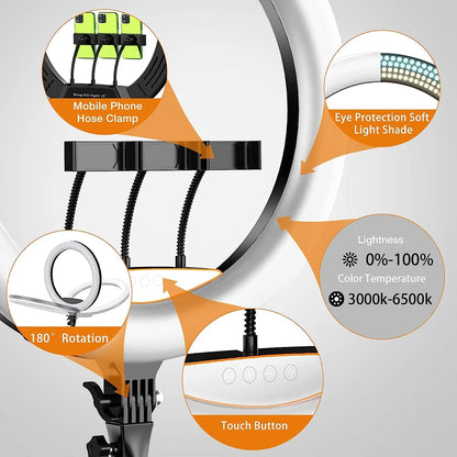 18 Inch Bi-Color Ring Light with Tall Tripod Stand - EverGrowMarkeplace