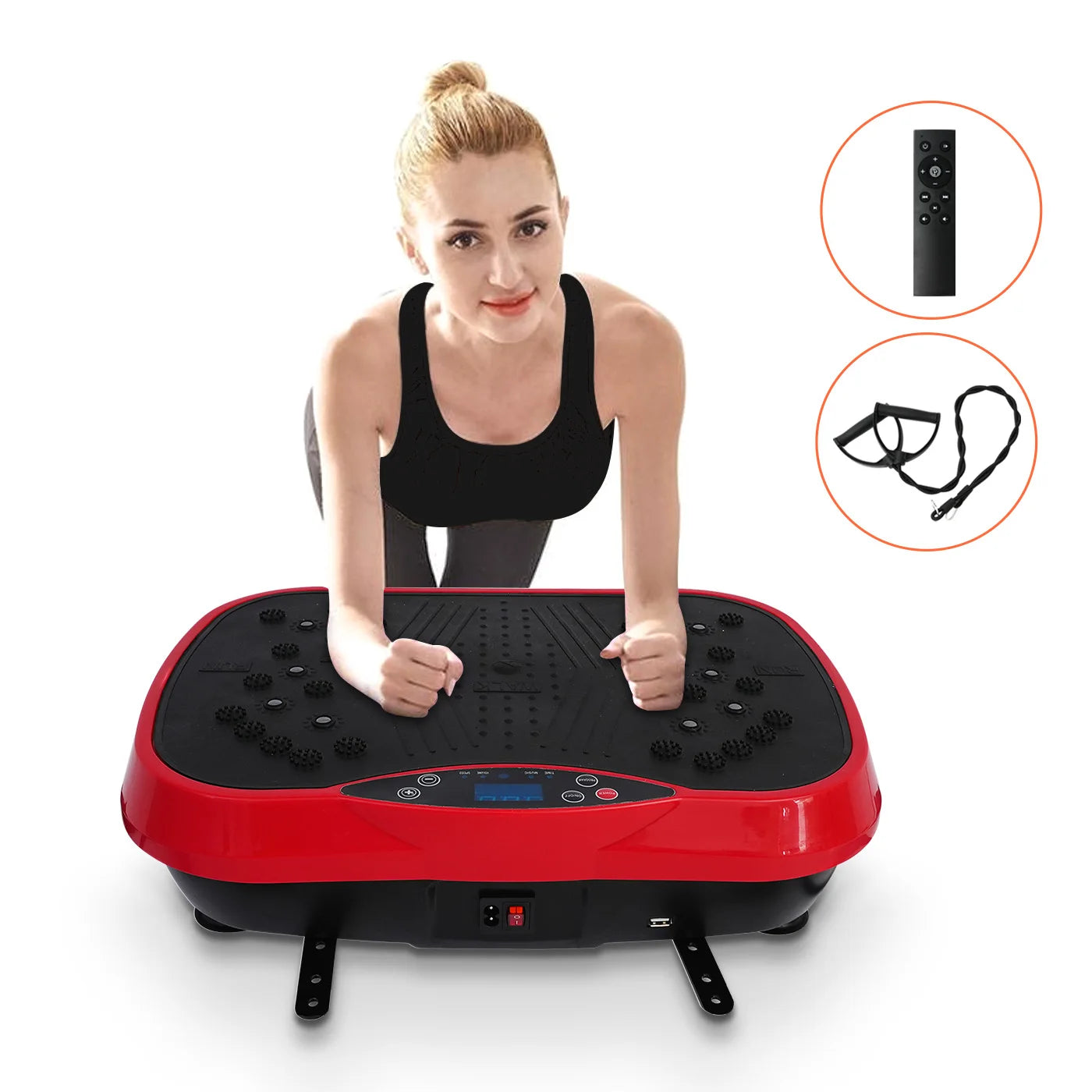 Red Color Color Vibration Plate Exercise Machine – 99-Speed Home Trainer