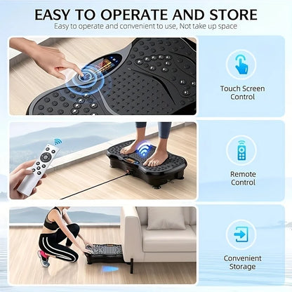 Compact Vibration Platform with Resistance Bands for Home