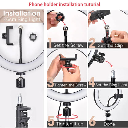 10-Inch Dimmable LED Ring Light with Tripod Stand - EverGrowMarkeplace